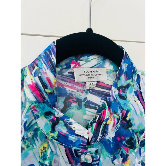 Tahari Petite Small Women's Sleeveless Blouse 100% Polyester - Picture 4 of 7